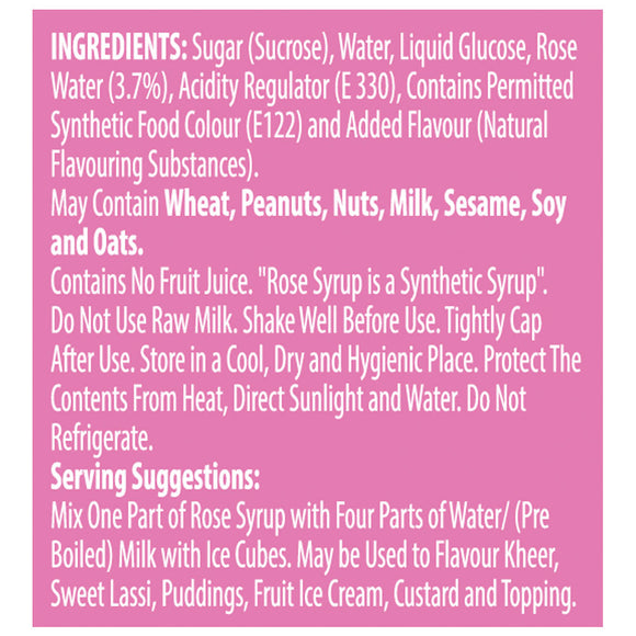 Bikano Rose Syrup 750 ml - Bikano
