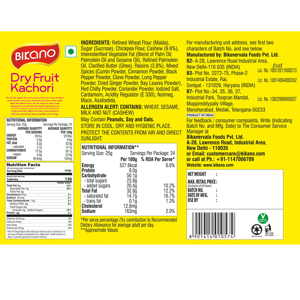 Dry Fruit Kachori 600g